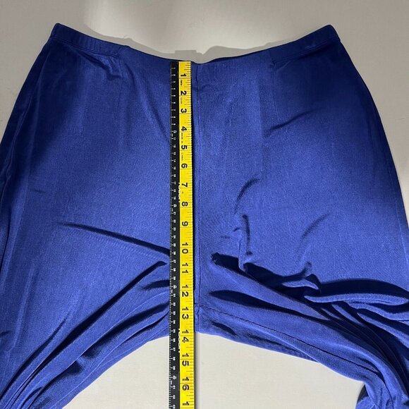 Chicos 3 Travelers Pants Womens XL Blue Slinky Cropped Pull On Stretch Wide Leg - Picture 3 of 11